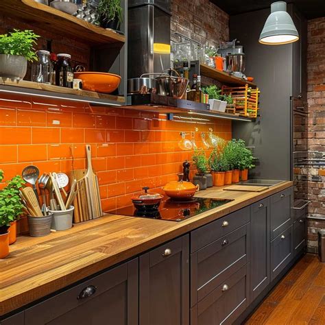20+ Bold Studio Kitchen Ideas in Eye-Catching Orange • 333+ Art Images ...