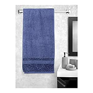 HomeStop Portico Ariana Solid Textured Bath Towel (Blue_Free Size ...