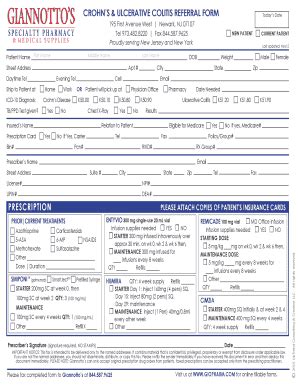 Fillable Online CROHNS amp ULCERATIVE COLITIS REFERRAL FORM Fax Email ...
