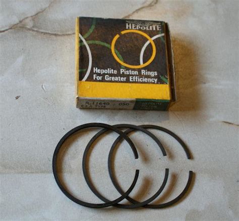 BSA C15,B25 Triumph T25,TR25 Piston Ring Set +050 Original Hepolite ...