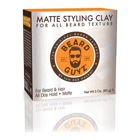 Beard Guyz Matte Styling Clay for All Hair Types, All-Day Hold, 3 oz ...