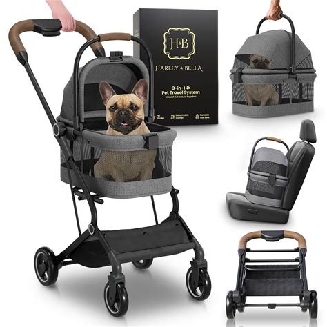 Amazon.com: 3 in 1 Collapsible Dog Stroller with Detachable Carrier and ...