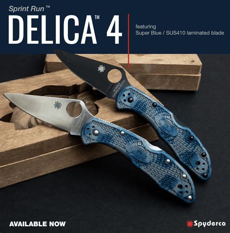 Delica® 4 Sprint Run™ Super Blue/SUS410 laminated blade steel and Gray ...
