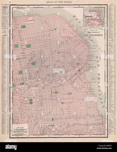 San Francisco city map plan. Street car lines. California. RAND MCNALLY ...