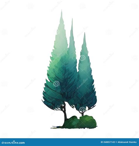 Simple Hand Painted Watercolor Tree Drawing Stock Image - Illustration ...