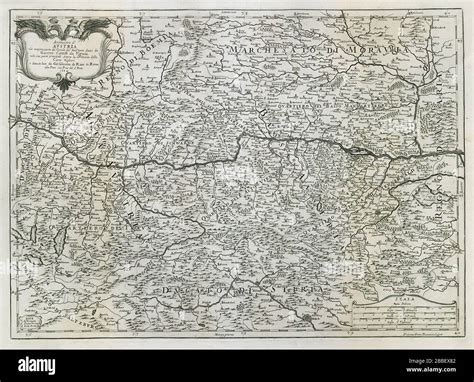 Arciducato d'Austria. Eastern Austria. Archduchy of Austria. DE ROSSI 1684 map Stock Photo - Alamy