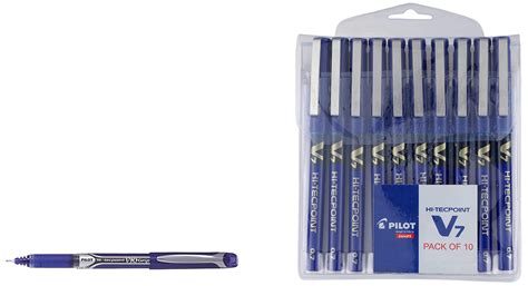 Pilot Hi Techpoint V10 Grip Pen - Pack of 12, Blue V7 Roller Ball Pen ...