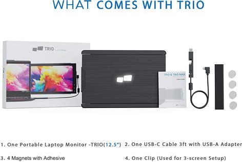 Trio Portable Monitor for Laptop, Mobile12.5 Dual & Triple Screen 1080P ...