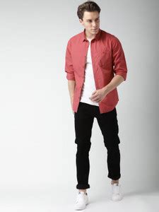 Mast & Harbour Men Solid Casual Red Shirt - Buy Mast & Harbour Men ...