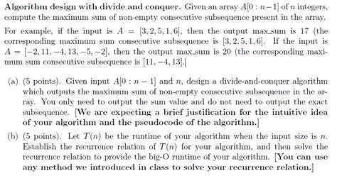 Largest Sum of Contiguous Subarray Divide and Conquer 的图像结果