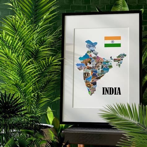 Buy India Map Wall Art | India Map Wall Decal | India Map Wall Decor ...