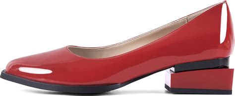 Buy ROTCV Womens Black Flats Mid Heel Loafers Comfortable Black Patent ...