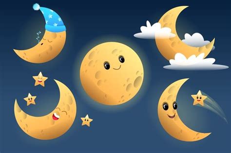 cute moon illustration