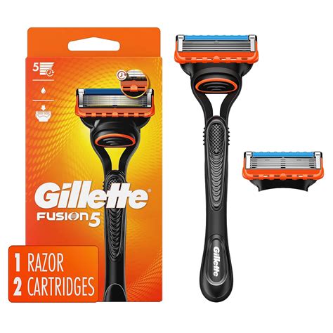 Amazon.com: Gillette Fusion5 Razor for Men, Handle + 2 Razor Blade ...