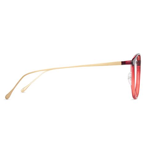 Buy Maroon Tarnsparent Matte Gold Full Rim Round Lenskart Air fusion LA ...