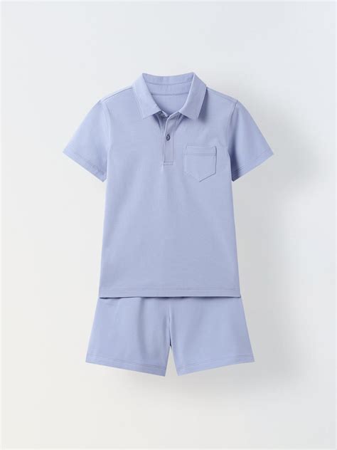 Blue Heron Cotton Collar Neck Co Ord Set For Boys – Spunkies