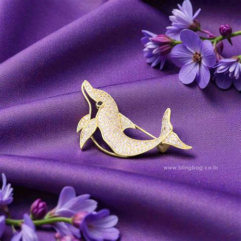 Golden Wave Dolphin Brooch – Bling Bag