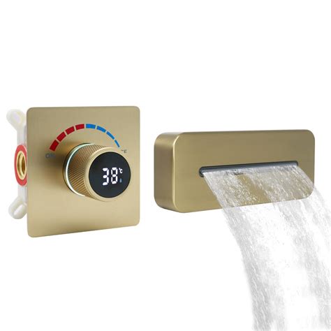 Delnet Wall Mounted Bath Tap Concealed Waterfall Basin Tap Digital ...