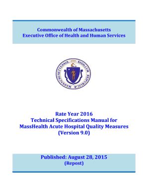 Fillable Online RY2016 EOHHS Technical Specifications Manual for ...