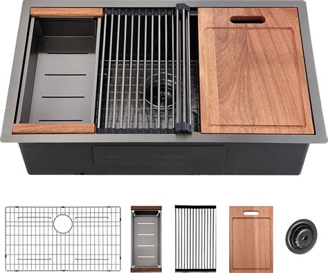 ALWEN 32 inch Gunmetal Black Undermount Kitchen India | Ubuy