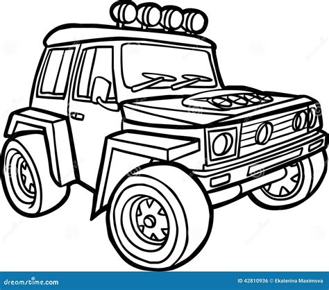 Cartoon Car Jeep Mascot Character Vector Illustration | CartoonDealer.com #252000186