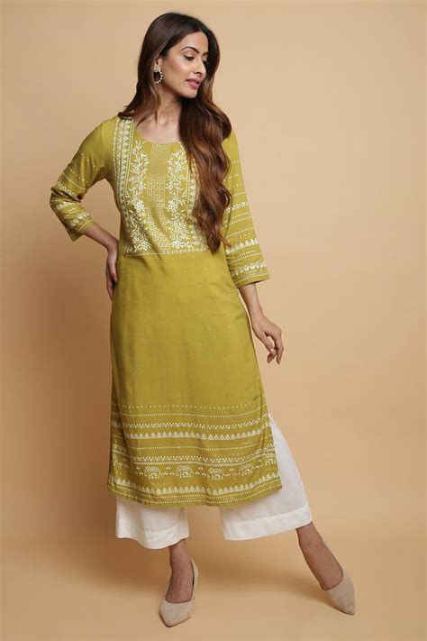 Green Rayon Straight Kurta Palazzo Suit Set