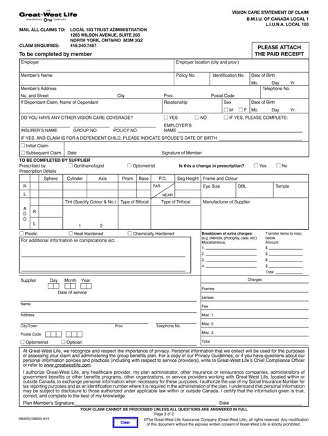 Vision Care Statement of Claim - Fill Out, Sign & Share Online | pdfFiller