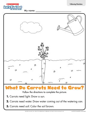 Carrot Growth Activity Sheet - Blank Fillable Template | Fill Out ...