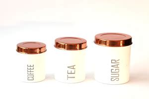 KITCHENIQUE Stainless Steel Tea Coffee & Sugar Container - 300 ml, 450 ...