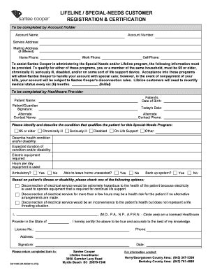 Lifeline Special-needs Customer Registration Certification - Fill and ...