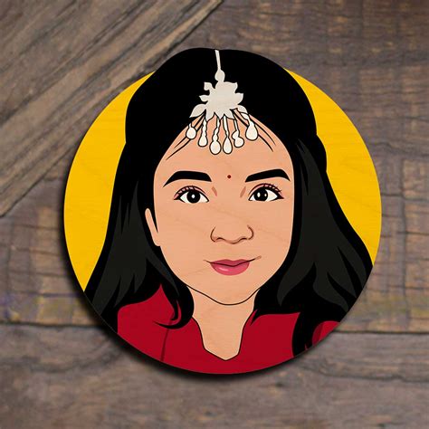Buy Personalised Printed Round Caricature Fridge Magnet Online On Zwende
