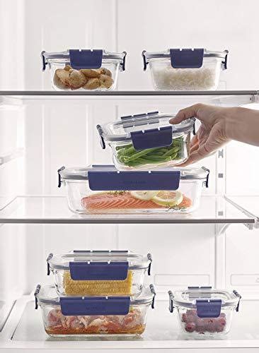 LocknLock Air & Liquid Tight Glass Food Storage Container, 380ML ...