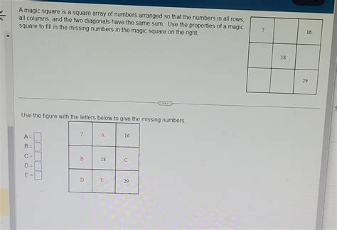 Solved A magic square is a square array of numbers arranged | Chegg.com