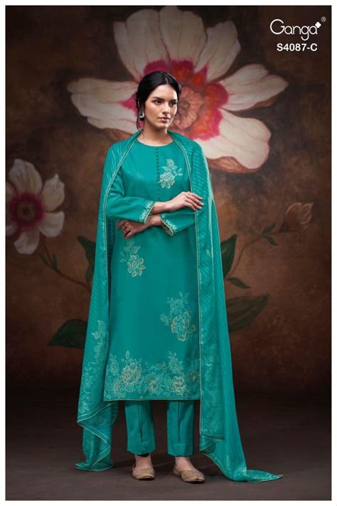 Jaashvi 4087 Ganga Cotton Satin Pant Style Suits Wholesaler India ...