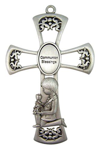 First Holy Communion Pewter Communion Blessings Wall Cross with Praying ...