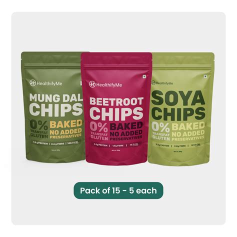 Mini Chips Kit: 15-Pack Assortment of Soya, Beetroot, and Mung Dal Chi ...