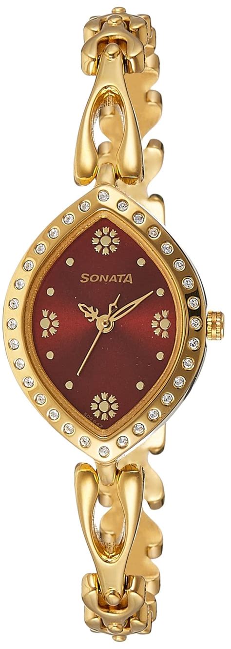 Sonata Analog Gold Dial Women's Watch NL8149YM01/NN8149YM01/NP8149YM01 ...