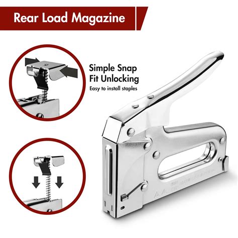 Arrow T50 Heavy Duty Staple Gun Kit, All Chrome Steel Stapler, with ...