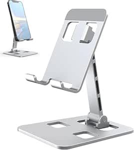 Adjustable Angle Cell Phone Stand, Aluminum Desktop Holder Cradle Dock ...