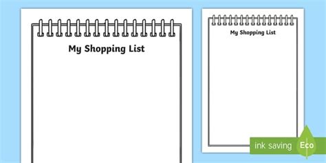Supermarket Shopping Lists - Supermarket Role Play, Role Play Shopping ...