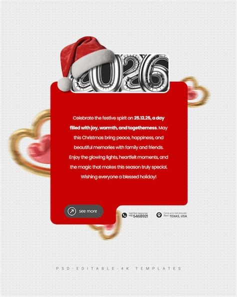 Festive 2026 holiday greeting card social media post templates ...
