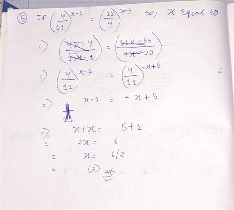 (4/11)^x-1=(11/4)^x-5,find x - Brainly.in