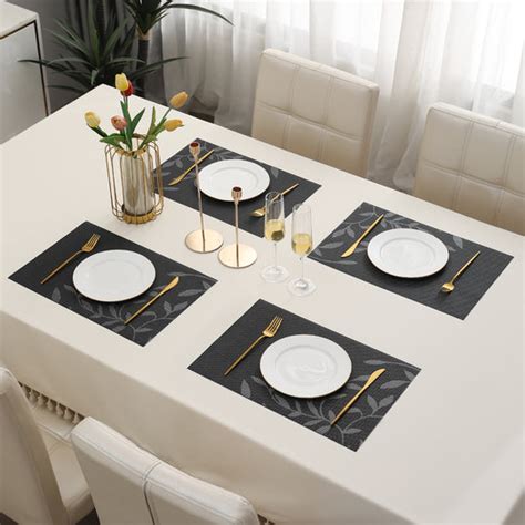 PVC Dining Table Mats, Grey – HOKIPO | Har Ghar ka Humsafar