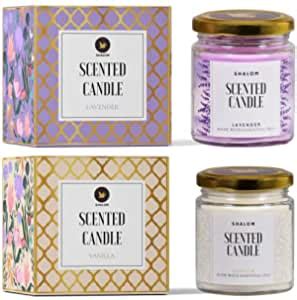 Shalom Candle Store Handmade Lavender and Vanilla Scented Soy Wax Jar ...