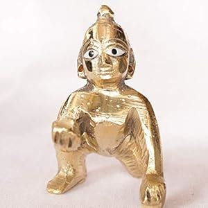 Buy Lord Laddu Gopal Ji Brass Idol/Spiritual Sculpture Puja Vastu/ Bal ...