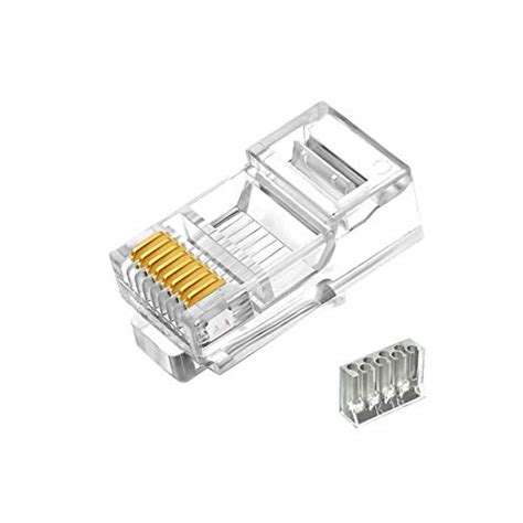 Network Cable Connectors 50 Pcs Cat6 RJ45 Connectors - 2-Piece Crystal ...