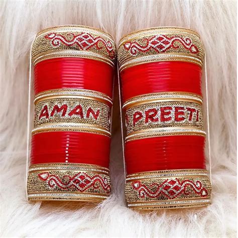 Best Punjabi Bridal Bangle Set With Name – Taj Bridal Store