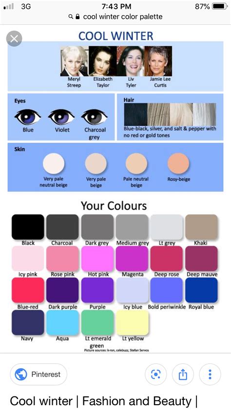 Pin by Kerri Billins on Color Palette 🎨 | Winter color palette, Cool ...