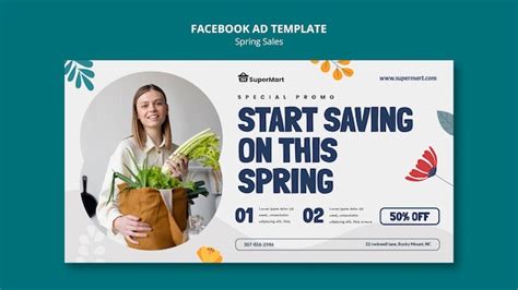 Flat design spring sale template | Free PSD