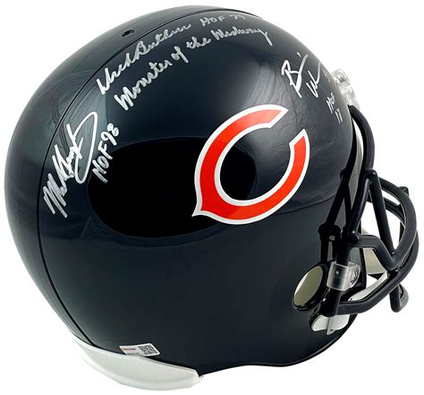 Butkus, Singletary & Urlacher Autographed Bears Full Size Helmet ...
